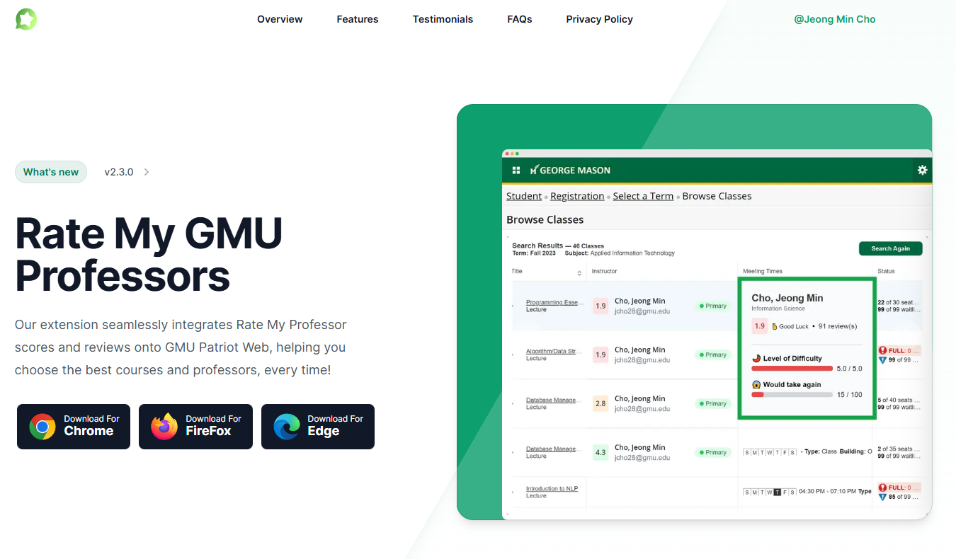 Rate My GMU Professors