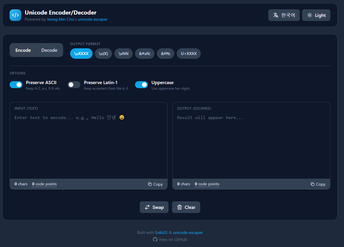 Unicode Encoder Decoder